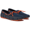 Men's Water Resistant Braided Lace Loafer in Navy & Orange by SWIMS - Country Club Prep