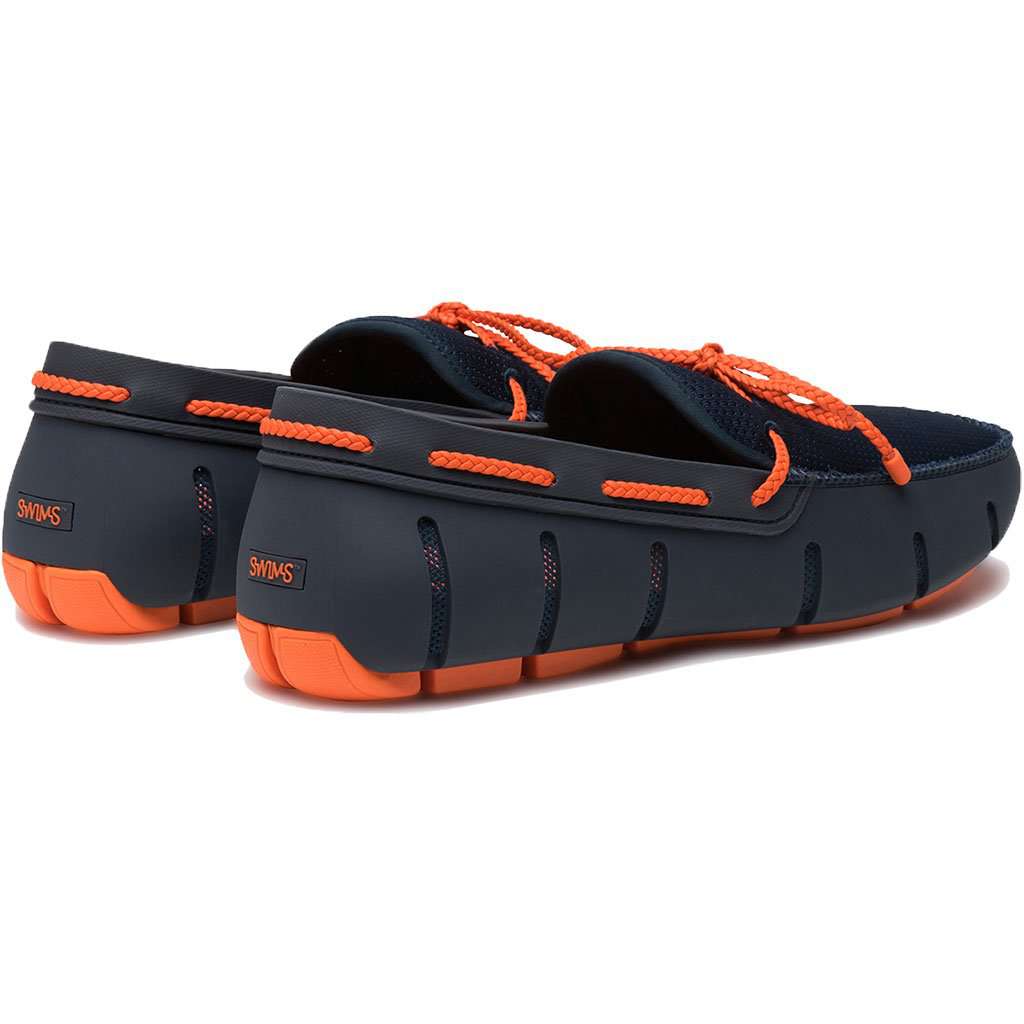 Swims Water Resistant Braided Lace Loafer in Navy & Orange  display picture 2