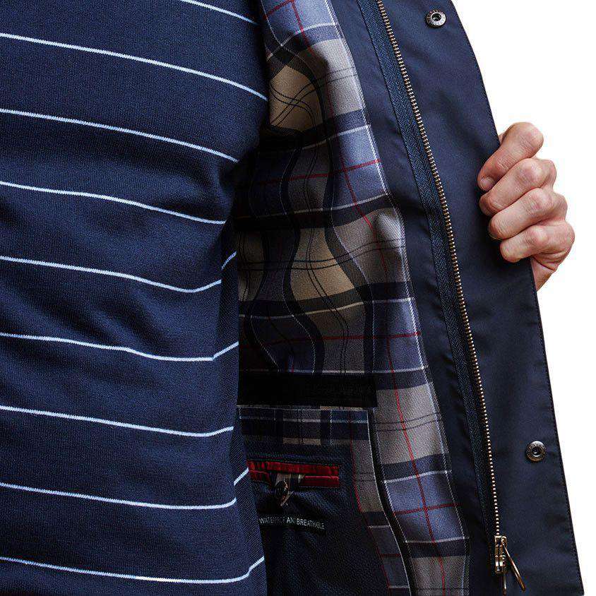 Barbour Tarbet Waterproof Rain Jacket in Navy Country Club Prep