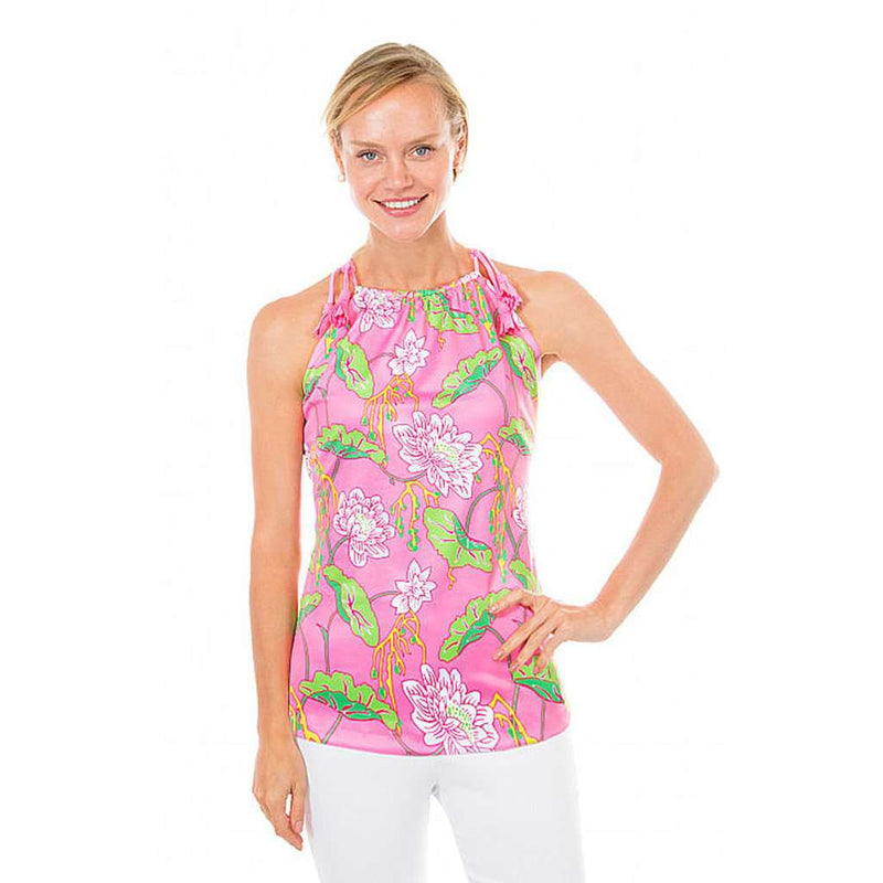 The Mystic Garden Tassel Tie Top in Pink by Gretchen Scott Designs - Country Club Prep