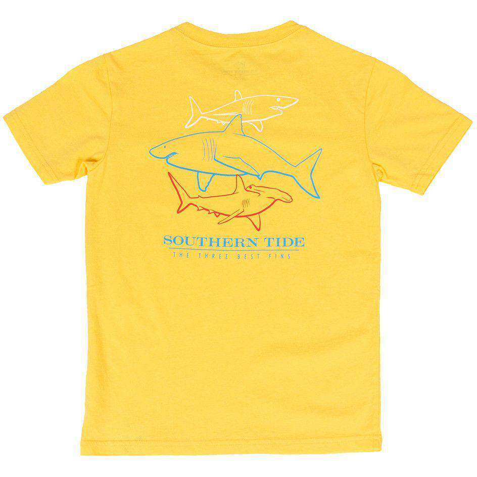 Boy's Best Fins Tee Shirt in Banana Cream by Southern Tide - Country Club Prep