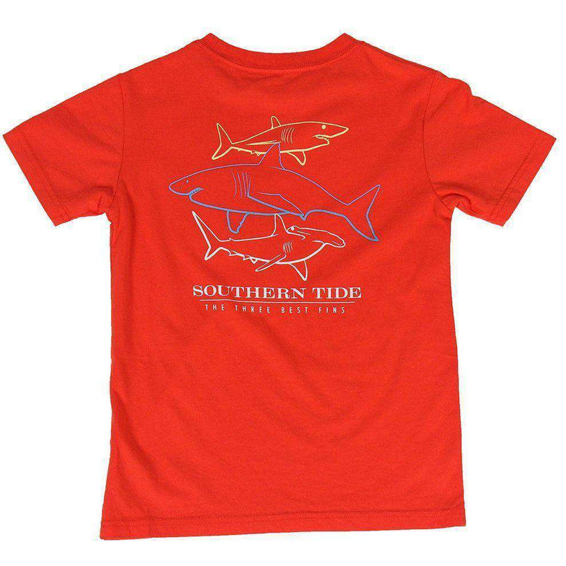 Boy's Best Fins Tee Shirt in Fire by Southern Tide - Country Club Prep