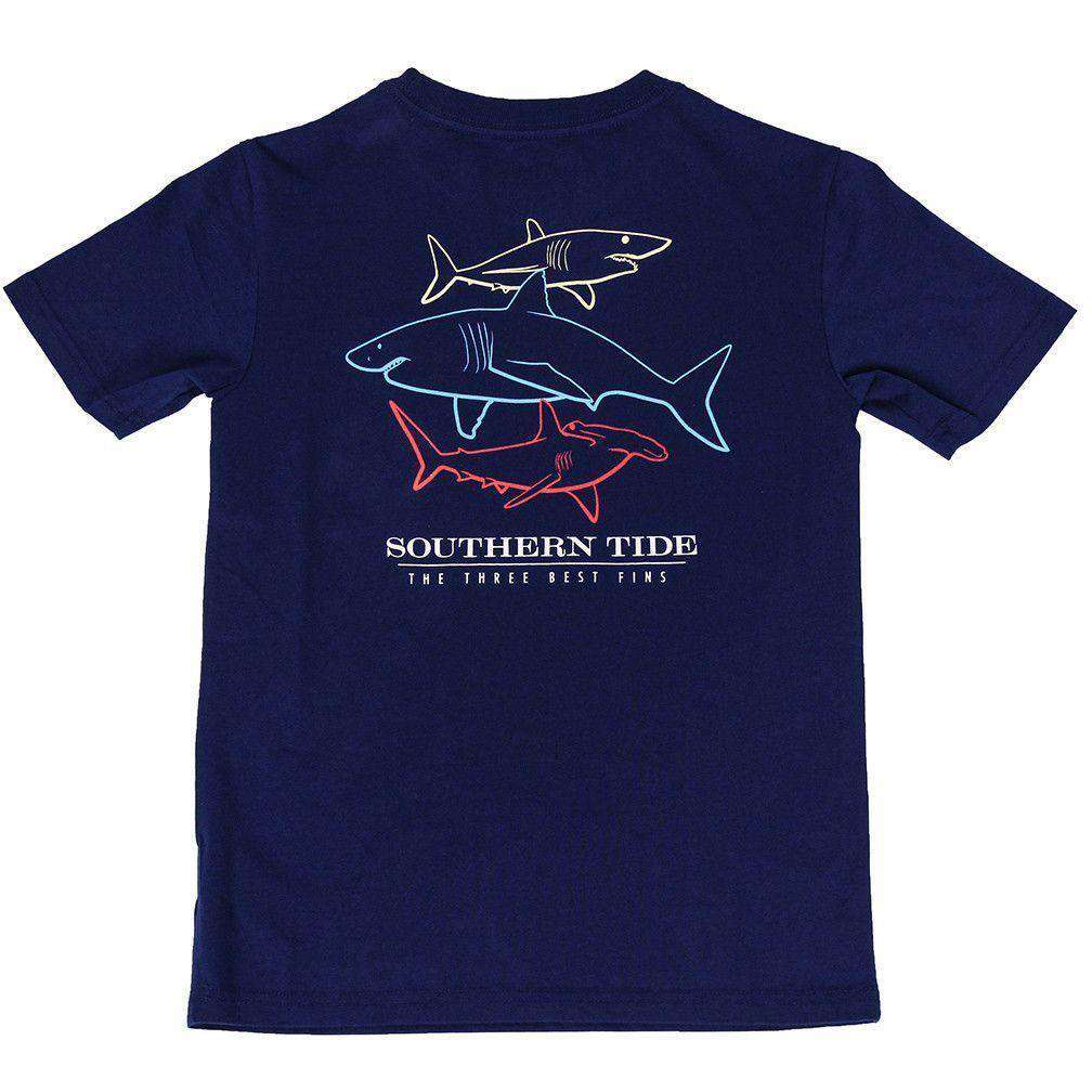 Boy's Best Fins Tee Shirt in Yacht Blue by Southern Tide - Country Club Prep