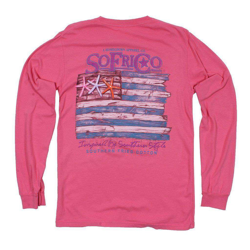 Coastal Pledge Long Sleeve Tee in Pink Jam by Southern Fried Cotton - Country Club Prep