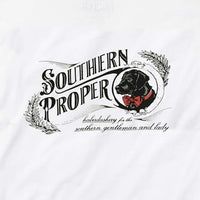 Haberdashery Tee in White by Southern Proper - Country Club Prep