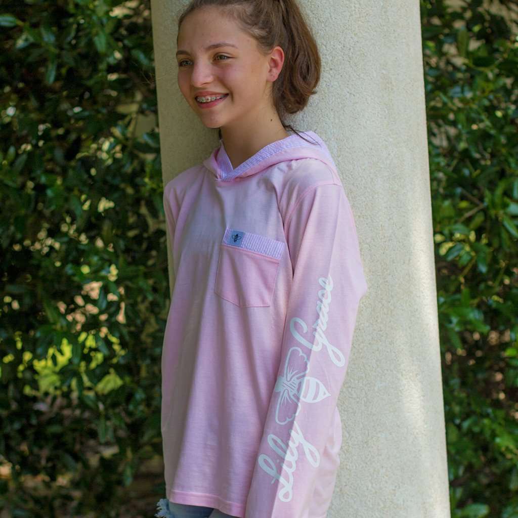 Junior Hoodie Tee in Blossom by Lily Grace - Country Club Prep