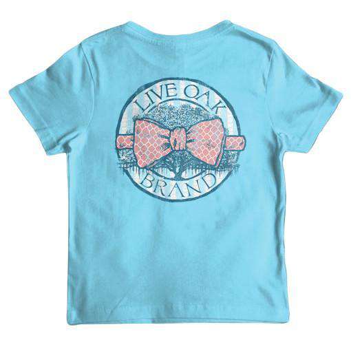 KIDS Bow Tie Circle Tee in Lagoon Blue by Live Oak - Country Club Prep