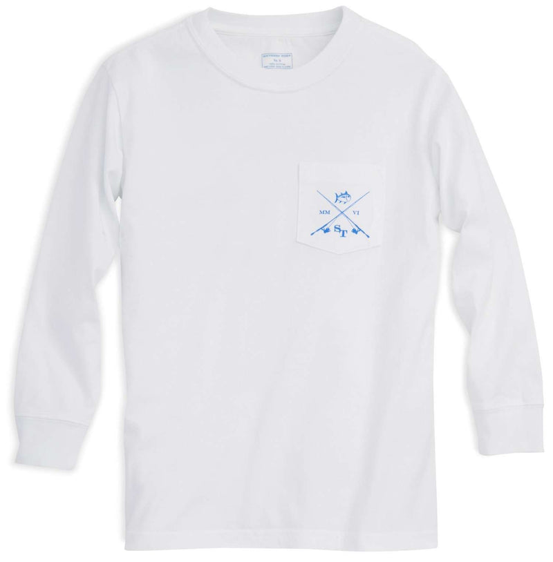 Kids Classic Lures Long Sleeve Tee Shirt in Classic White by Southern Tide - Country Club Prep