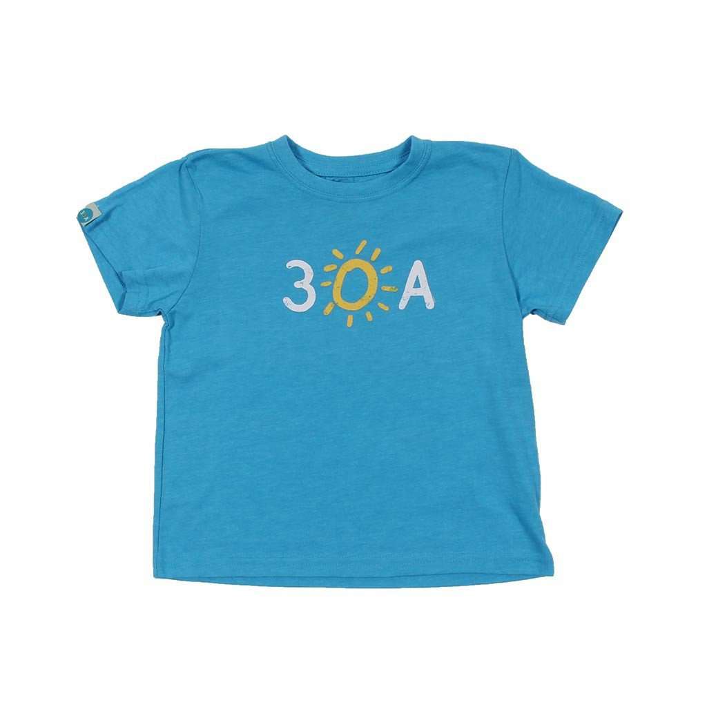 KIDS Hand Drawn 30A Recycled Tee Shirt in Blue by 30A - Country Club Prep
