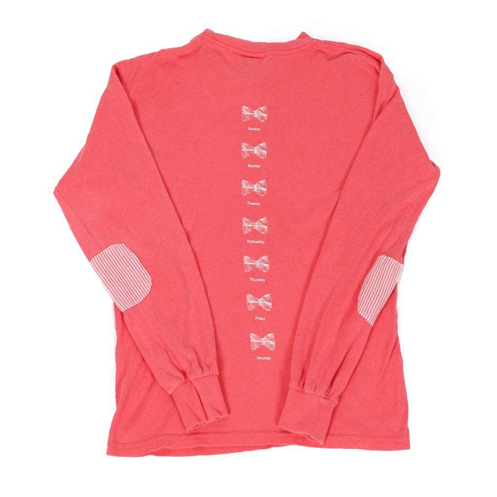 Kids Long Sleeve Seersucker Pocket Tee in Pink by South Sail - Country Club Prep