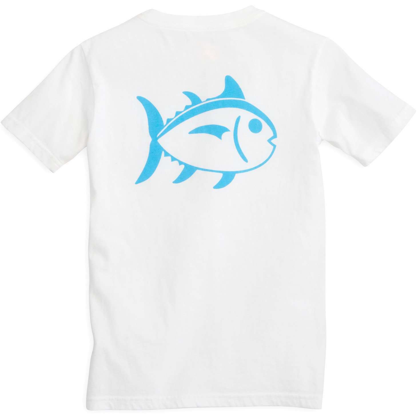 Kids Outline Skipjack Tee Shirt in Classic White by Southern Tide - Country Club Prep