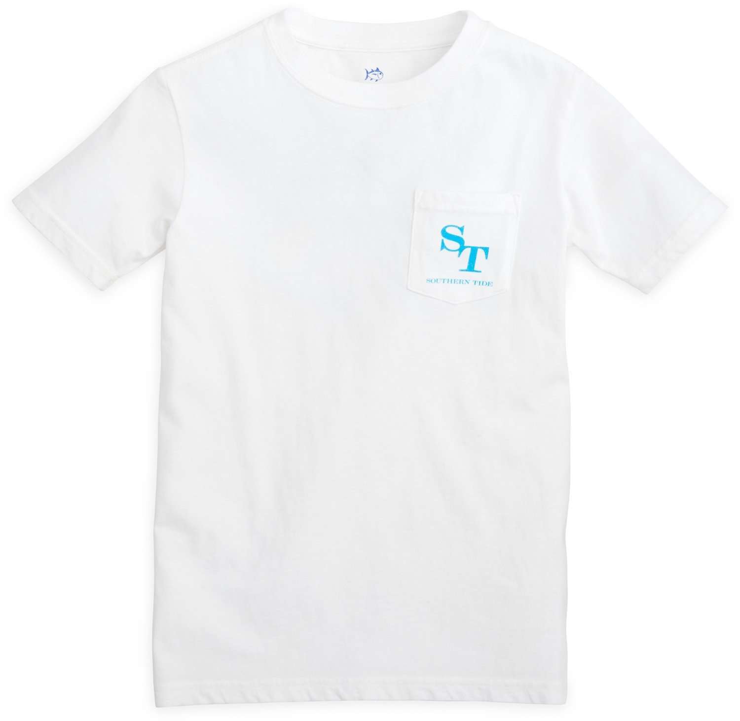 Kids Outline Skipjack Tee Shirt in Classic White by Southern Tide - Country Club Prep