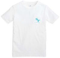 Kids Outline Skipjack Tee Shirt in Classic White by Southern Tide - Country Club Prep