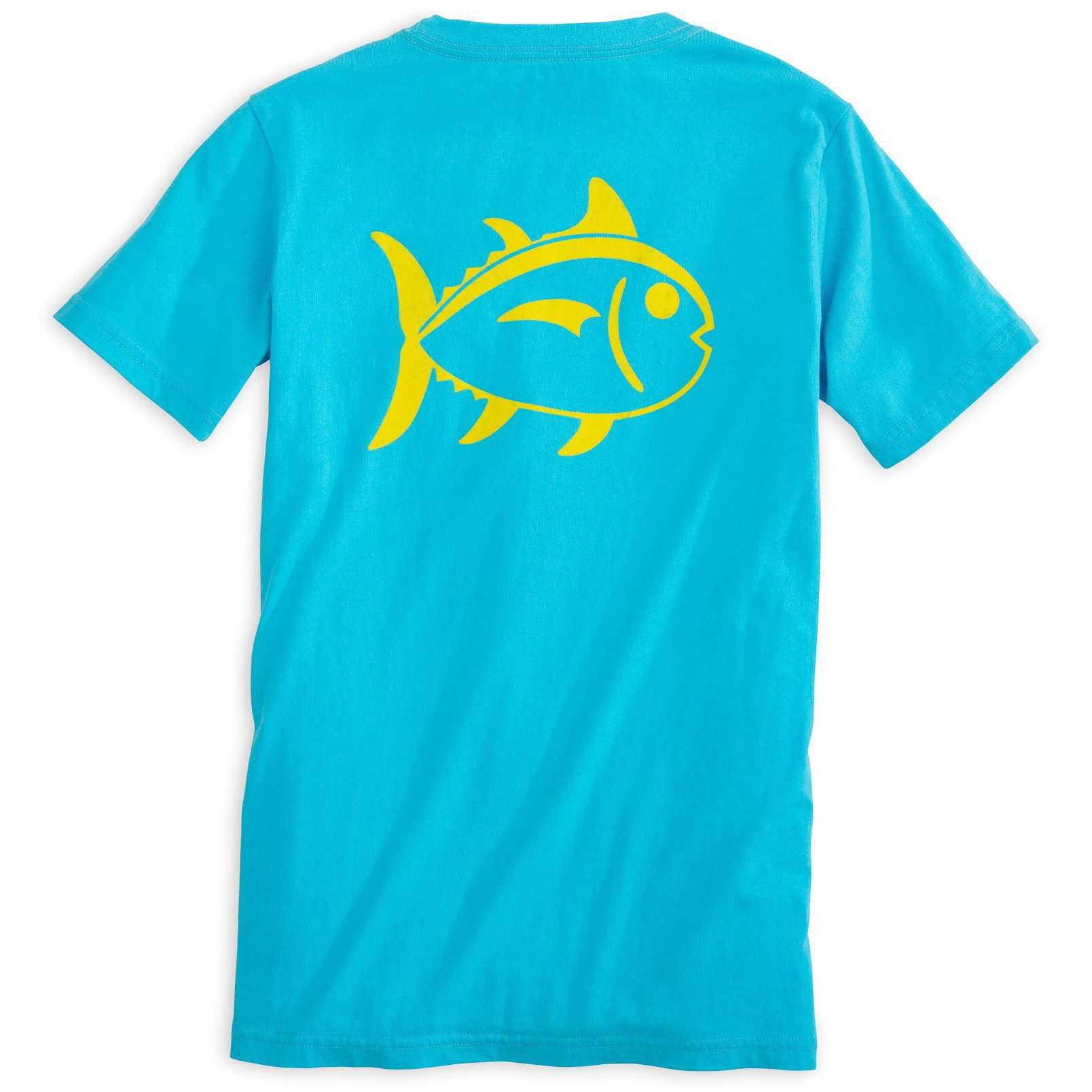 Kids Outline Skipjack Tee Shirt in Scuba Blue by Southern Tide - Country Club Prep