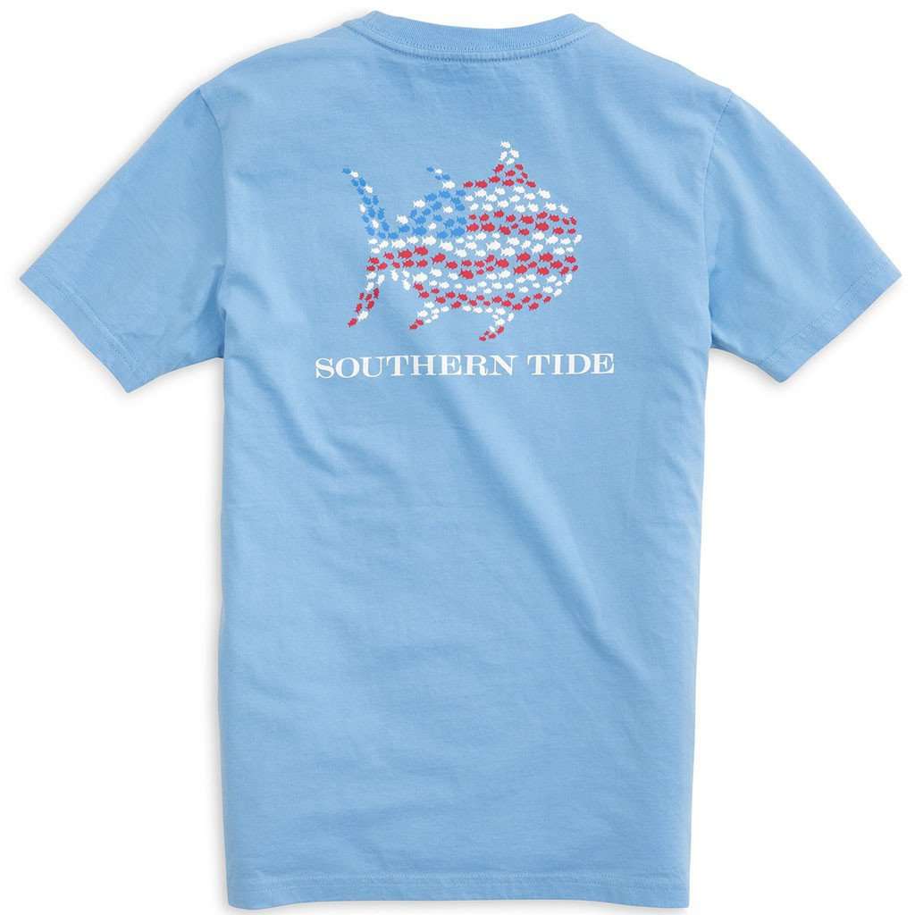 KIDS Skipjack Flag Tee Shirt in Ocean Channel by Southern Tide - Country Club Prep