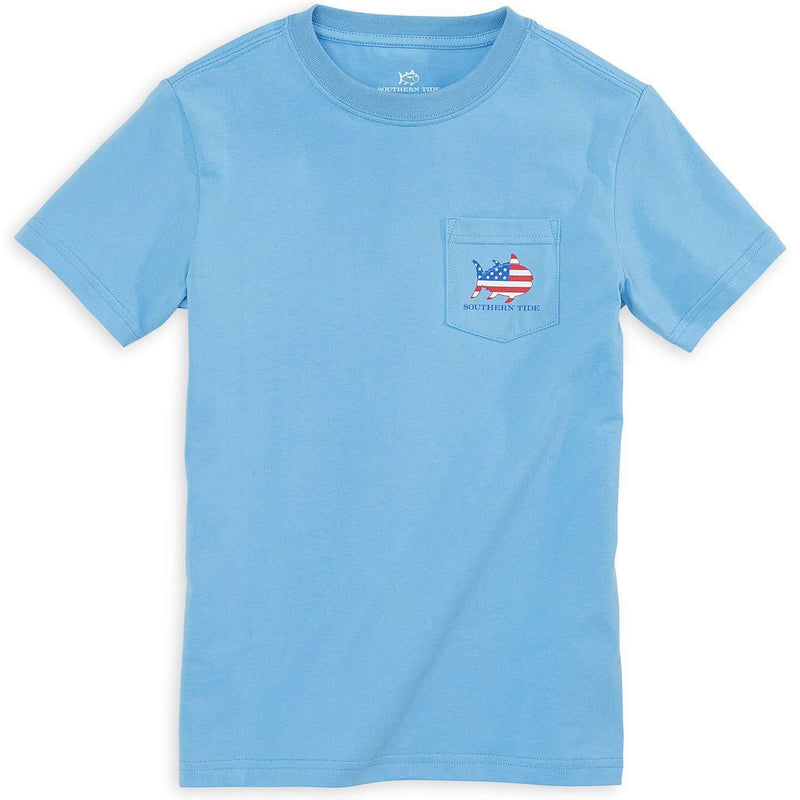 KIDS Skipjack Nation Tee Shirt in Ocean Channel by Southern Tide - Country Club Prep