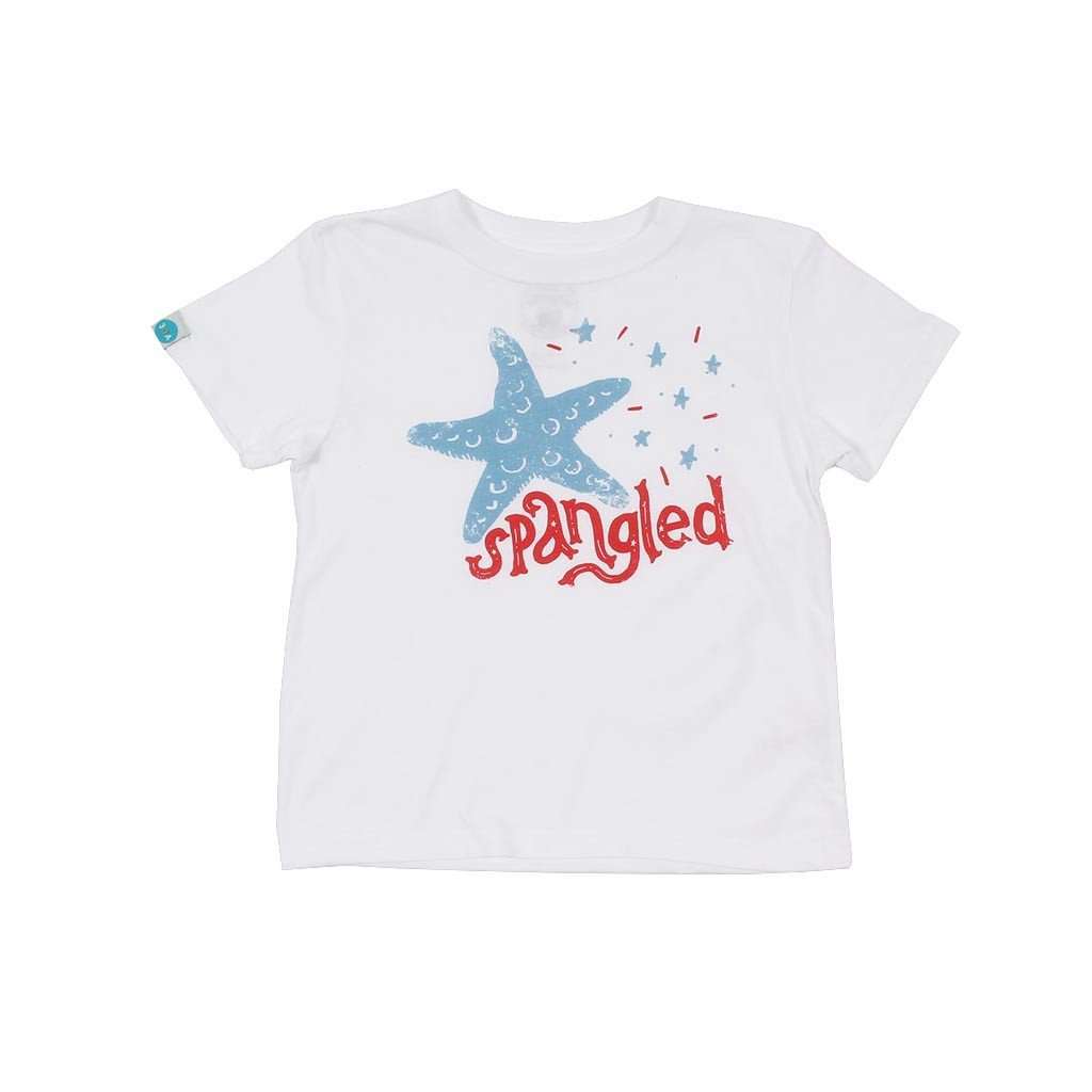 KIDS Star Spangled Recycled Tee Shirt in White by 30A - Country Club Prep