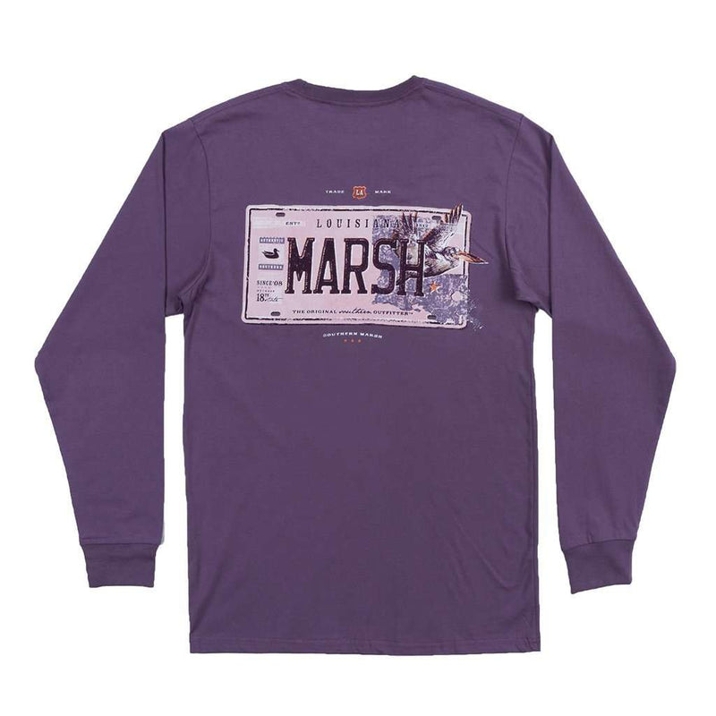 Long Sleeve Louisiana Backroads Collection Tee in Iris by Southern Marsh - Country Club Prep