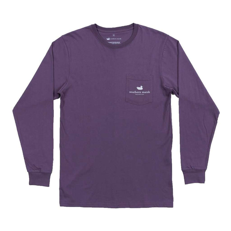 Long Sleeve Louisiana Backroads Collection Tee in Iris by Southern Marsh - Country Club Prep
