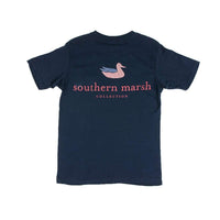 YOUTH Authentic Flag Tee in Navy by Southern Marsh - Country Club Prep