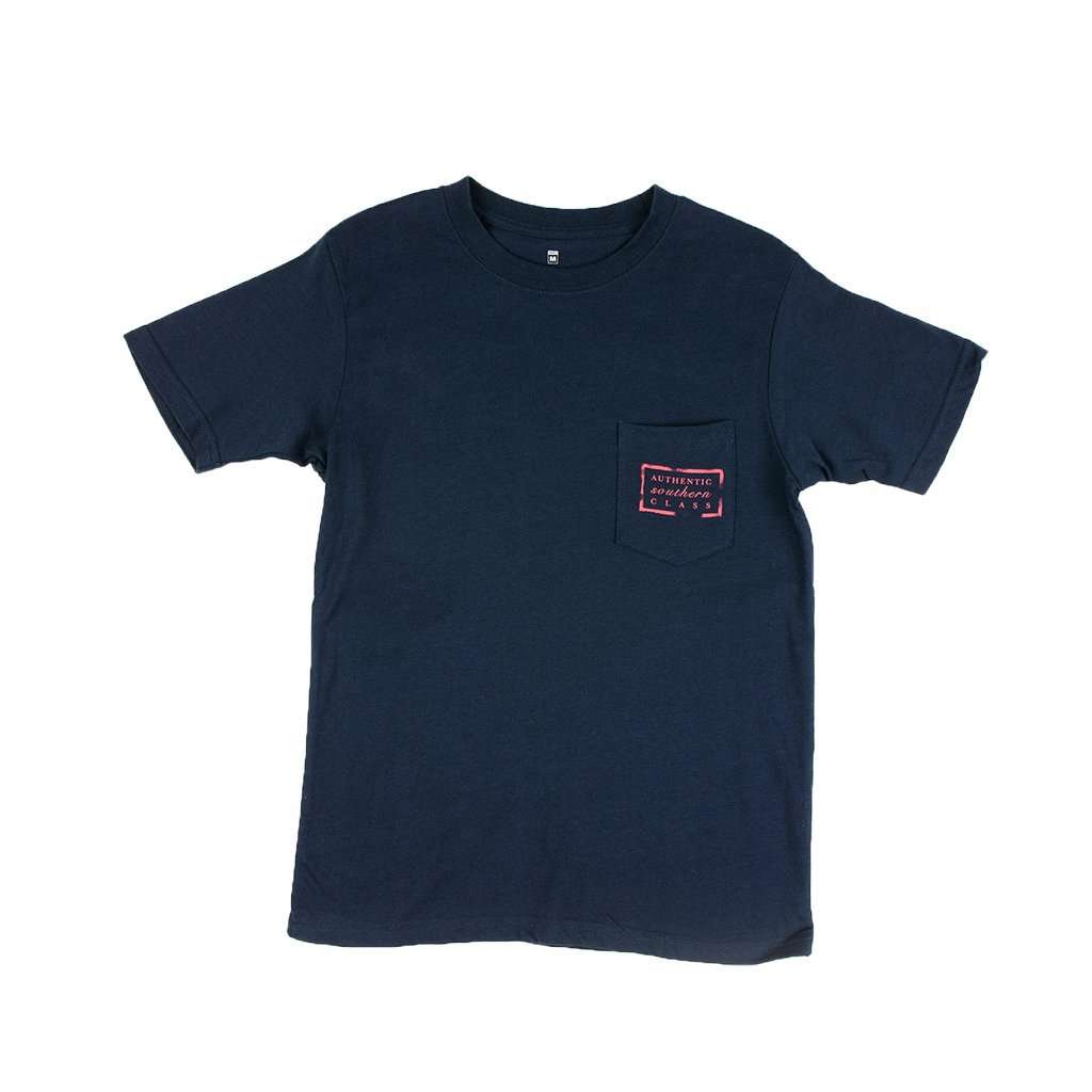 YOUTH Authentic Flag Tee in Navy by Southern Marsh - Country Club Prep