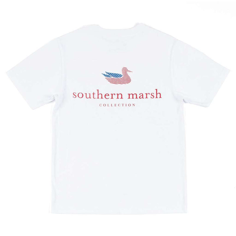 YOUTH Authentic Flag Tee in White by Southern Marsh - Country Club Prep