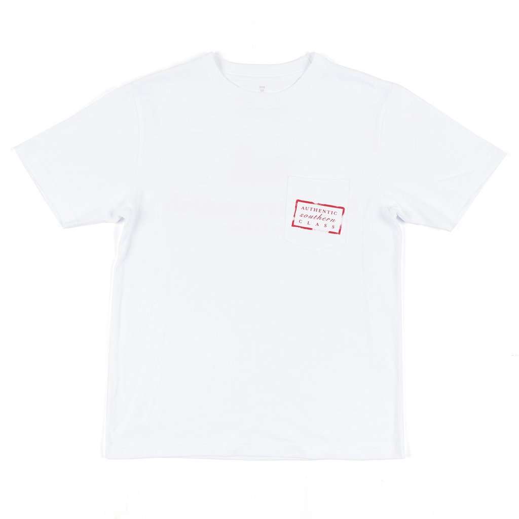 YOUTH Authentic Flag Tee in White by Southern Marsh - Country Club Prep