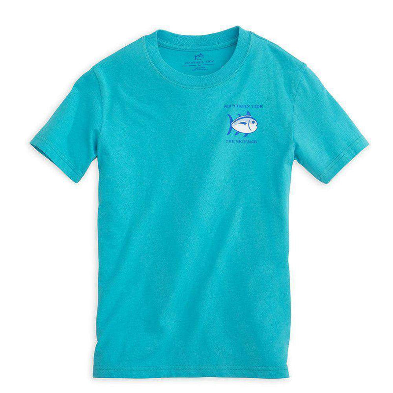 Youth Classic Skipjack Tee Shirt in Scuba Blue by Southern Tide - Country Club Prep