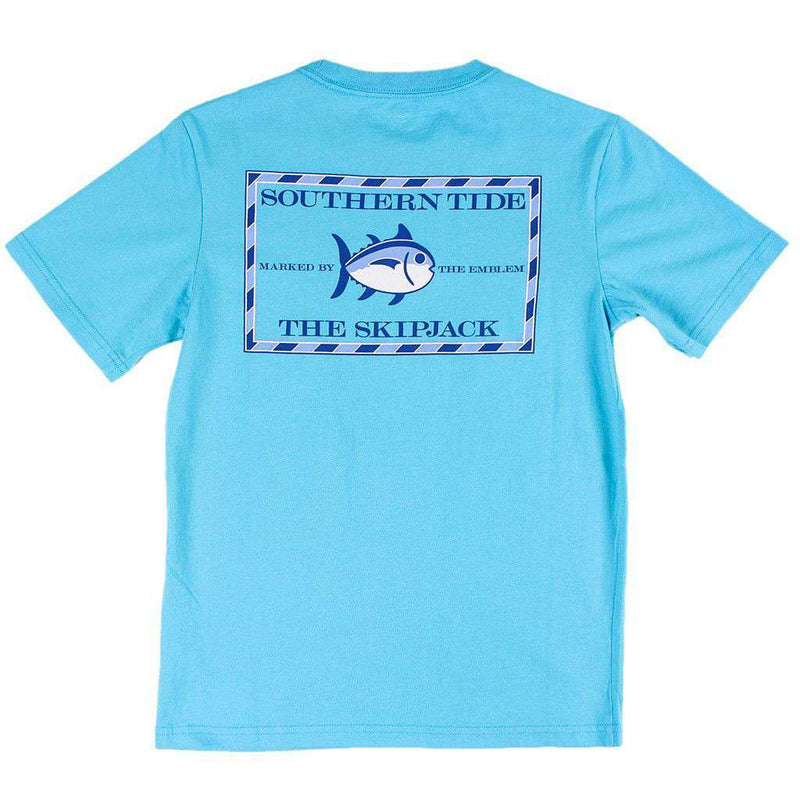 Youth Classic Skipjack Tee Shirt in Waterfall by Southern Tide - Country Club Prep