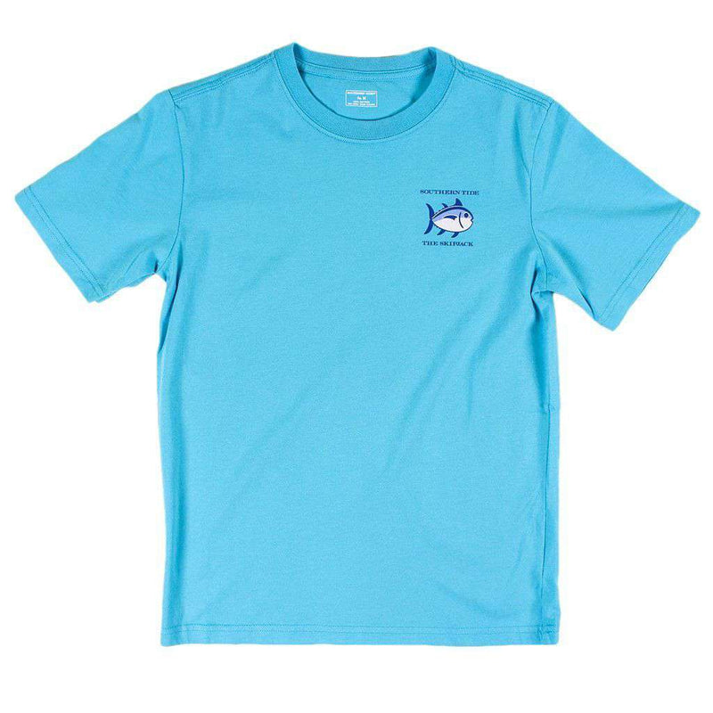 Youth Classic Skipjack Tee Shirt in Waterfall by Southern Tide - Country Club Prep