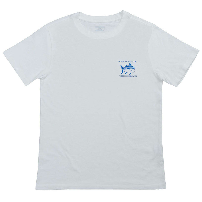 Youth Classic Skipjack Tee Shirt in White by Southern Tide - Country Club Prep