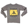 Youth Don't Tread On Me Long Sleeve Tee Shirt in Grey by Southern Fried Cotton - Country Club Prep