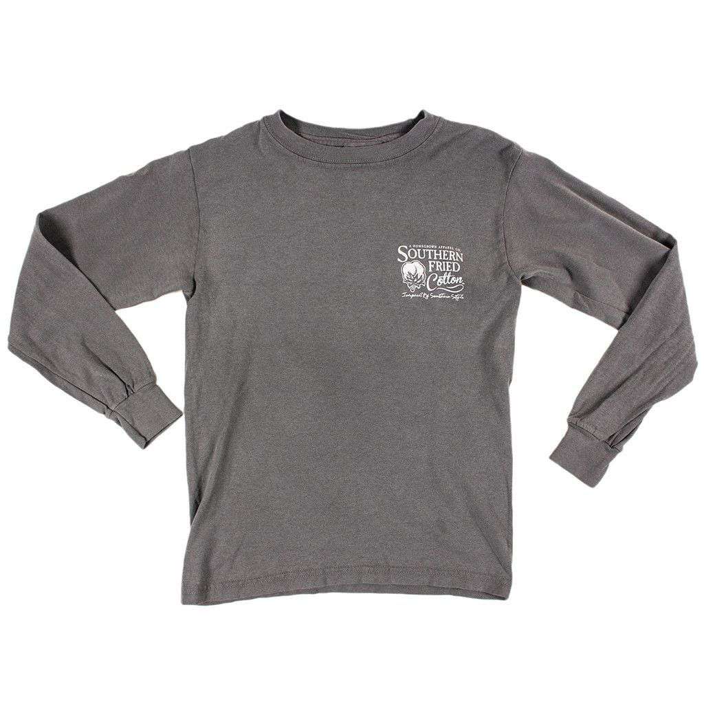 Youth Don't Tread On Me Long Sleeve Tee Shirt in Grey by Southern Fried Cotton - Country Club Prep