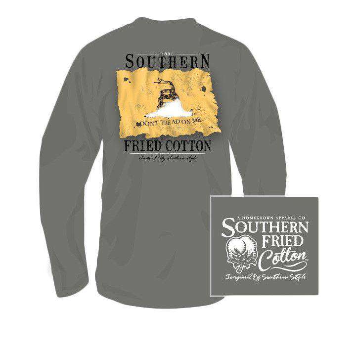 Youth Don't Tread On Me Long Sleeve Tee Shirt in Grey by Southern Fried Cotton - Country Club Prep