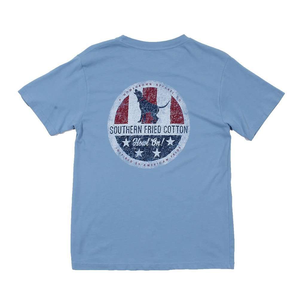 YOUTH Howlin For America Tee in Faded Jeans by Southern Fried Cotton - Country Club Prep