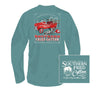 Youth Lil Fire Chief Long Sleeve Tee Shirt in Seafoam by Southern Fried Cotton - Country Club Prep