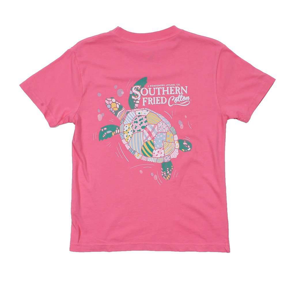 YOUTH Lil' Myrtle The Turtle Tee in Pink Jam by Southern Fried Cotton - Country Club Prep