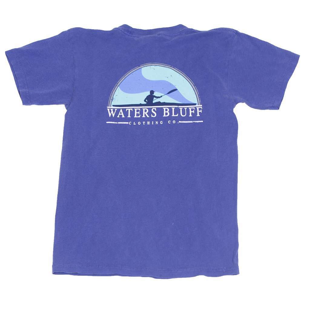 Youth Paddler Tee Shirt in Neon Blue by Waters Bluff - Country Club Prep