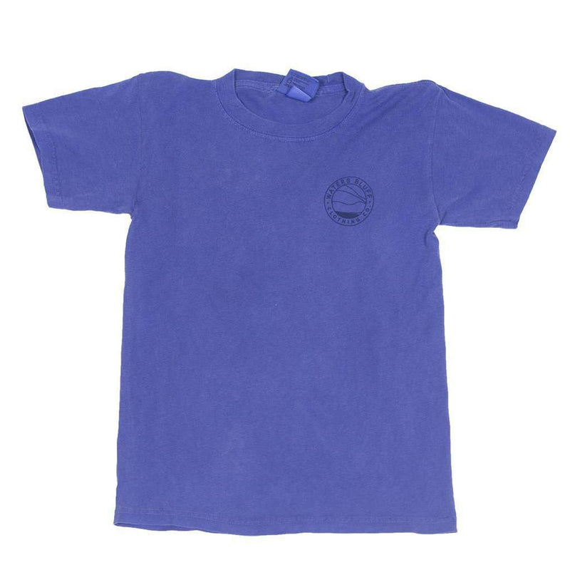 Youth Paddler Tee Shirt in Neon Blue by Waters Bluff - Country Club Prep