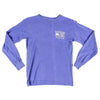 Youth Polka Pointer Long Sleeve Pocket Tee in Violet by Southern Fried Cotton - Country Club Prep