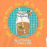 Youth Sweet Tea & Bumblebees Long Sleeve Pocket Tee in Melon by Southern Fried Cotton - Country Club Prep