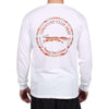 The Tenochtitlan Aztec Pattern Original Logo Long Sleeve Tee Shirt in White by Country Club Prep - Country Club Prep
