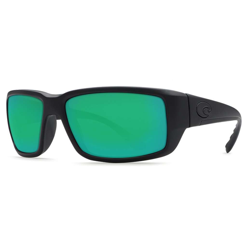 Fantail Sunglasses in Blackout with Green Mirror Polarized Glass Lenses by Costa del Mar - Country Club Prep