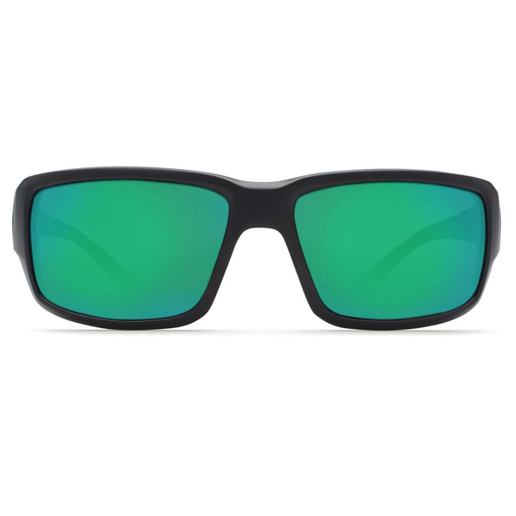 Fantail Sunglasses in Blackout with Green Mirror Polarized Glass Lenses by Costa del Mar - Country Club Prep