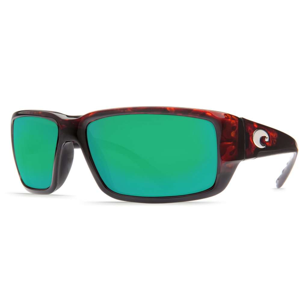 Fantail Sunglasses in Tortoise with Green Mirror Polarized Glass Lenses by Costa del Mar - Country Club Prep