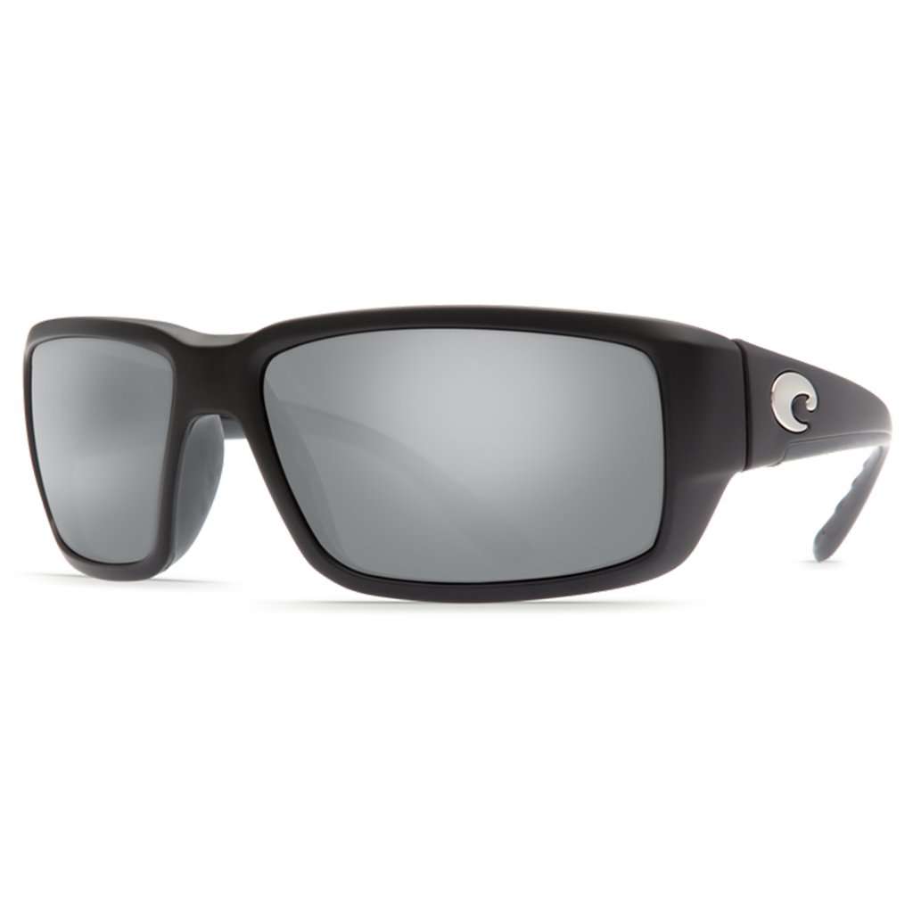 Fantail Sunglasses in Matte Black with Grey Silver Mirror Polarized Glass Lenses by Costa del Mar - Country Club Prep