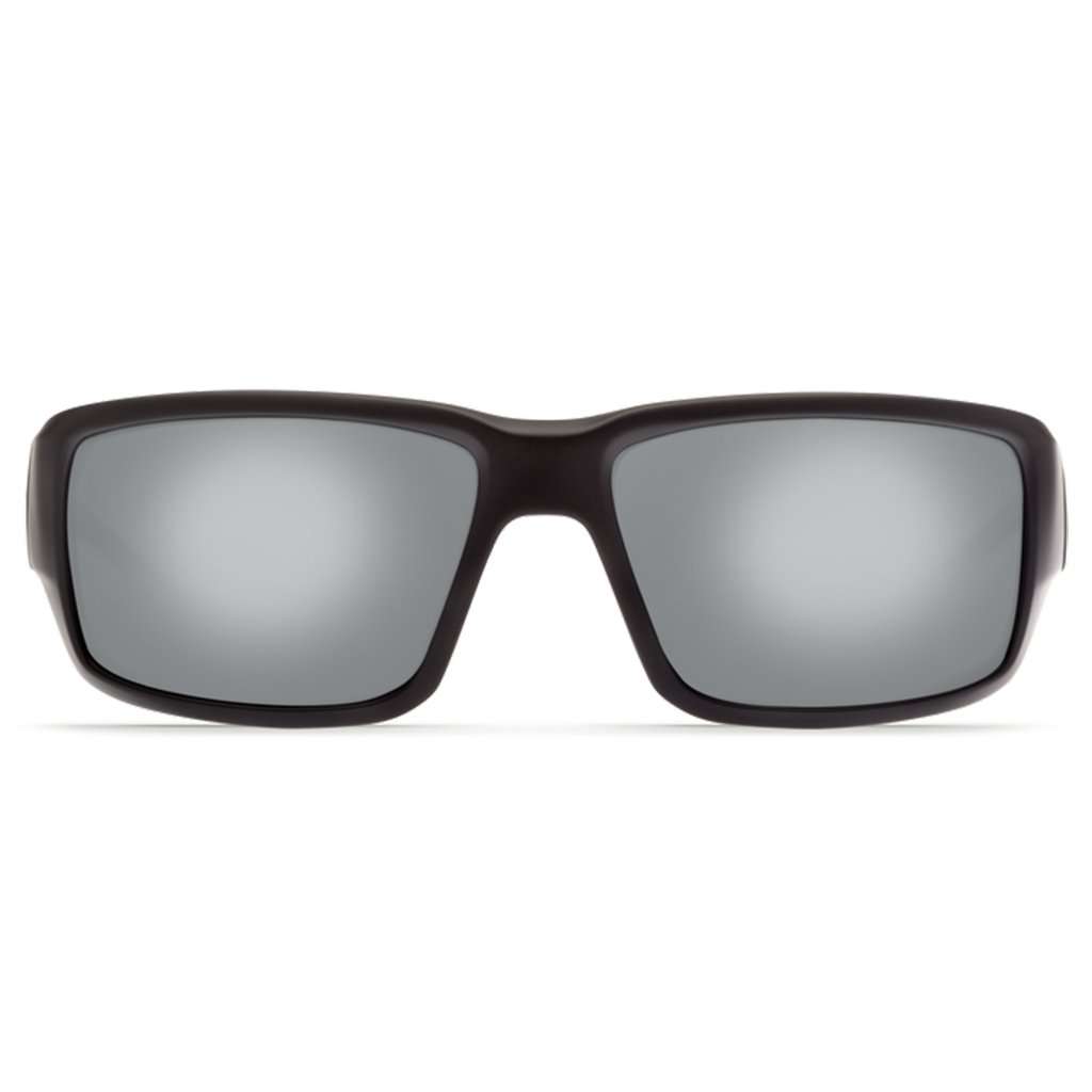 Fantail Sunglasses in Matte Black with Grey Silver Mirror Polarized Glass Lenses by Costa del Mar - Country Club Prep