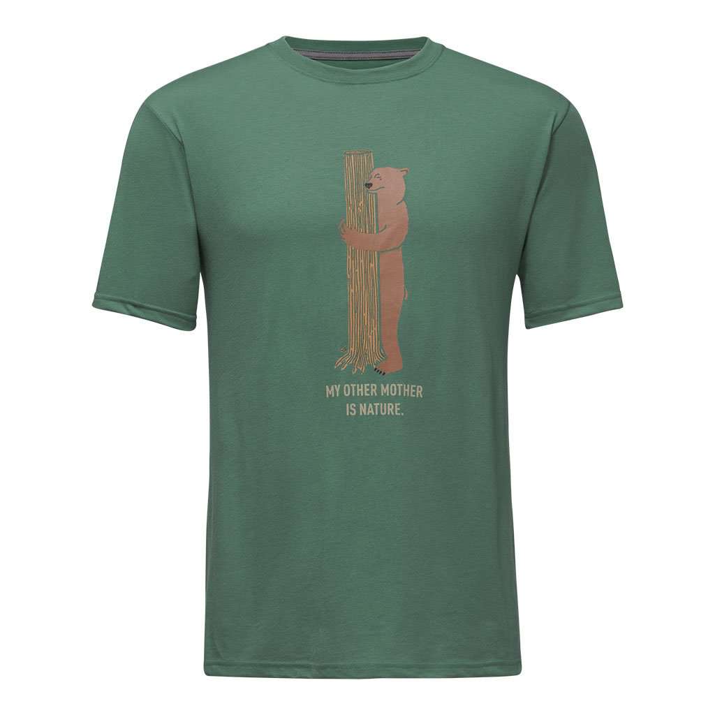 Men's Short Sleeve Bottle Source Novelty Tee in Smoke Pine & Cargo Khaki by The North Face - Country Club Prep