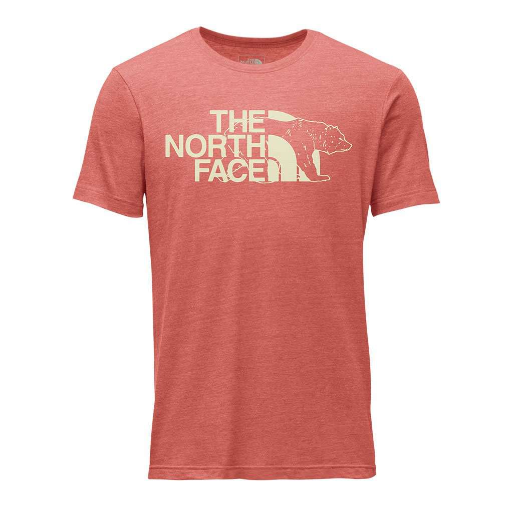 Men's TNF Mascot Tri-Blend Tee in Bossa Nova Red Heather by The North Face - Country Club Prep