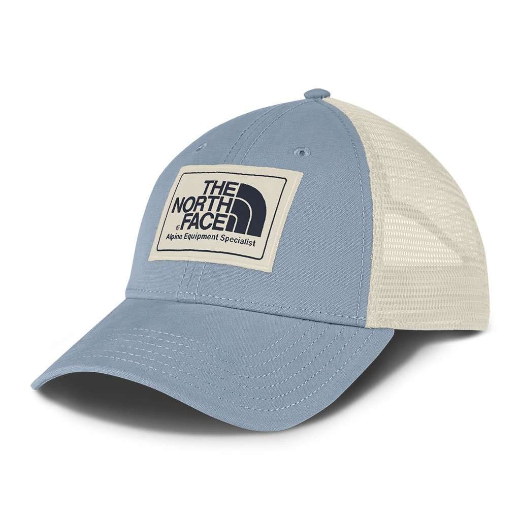 Mudder Trucker Hat in Dusty Blue & Vintage White by The North Face - Country Club Prep